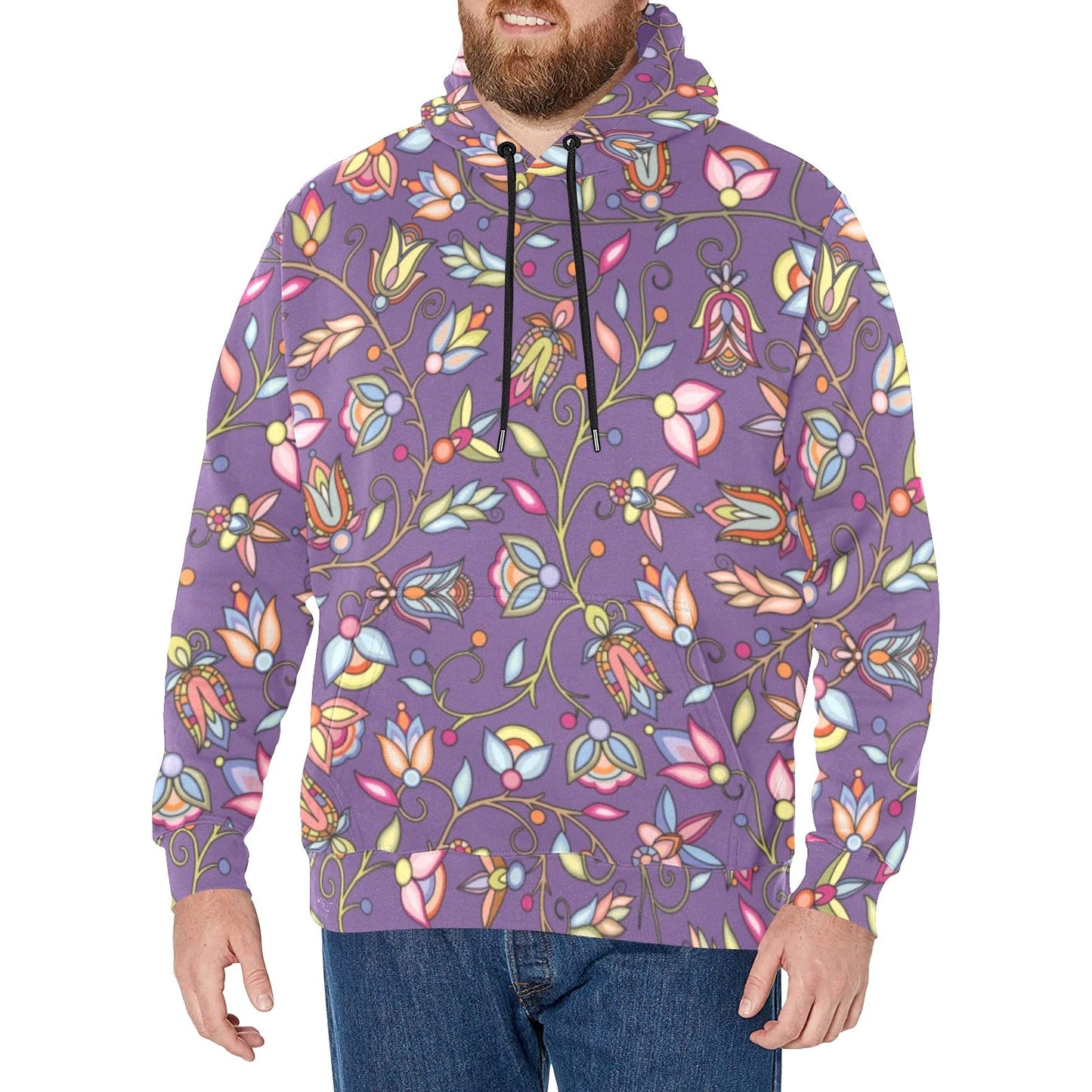 Buffalo Bloom Nightcloud Men's Long Sleeve Fleece Hoodie