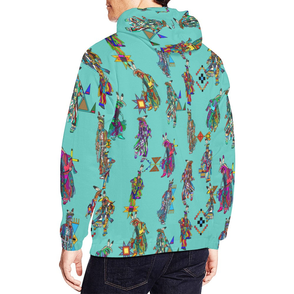 Men's Grass Dancers Eggshell Blue Hoodie for Men