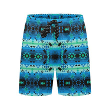 Load image into Gallery viewer, Green Star Men&#39;s Mid-Length Beach Shorts
