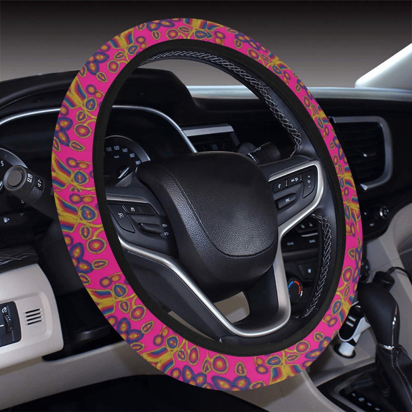 Rainbow Tomorrow Tulip Steering Wheel Cover with Elastic Edge