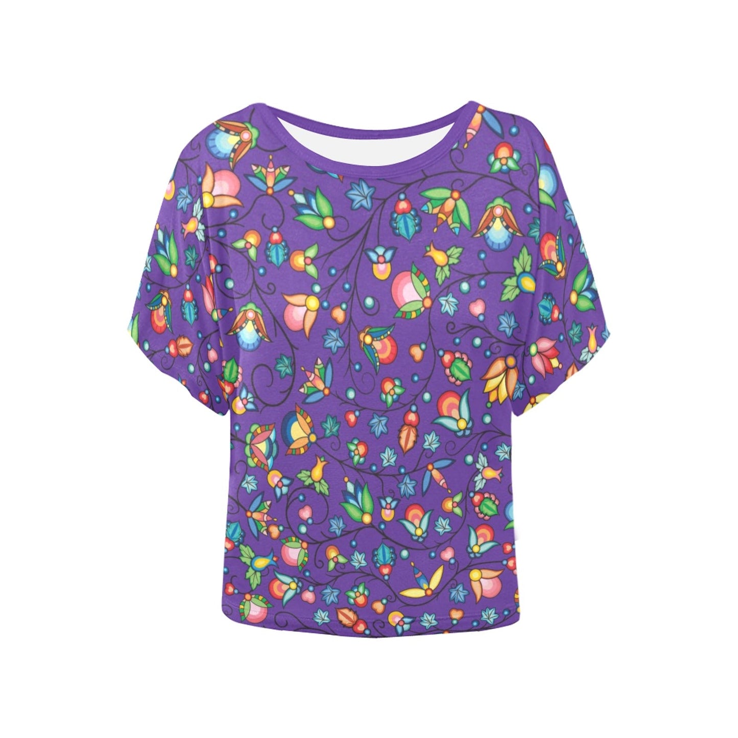 Prairie Plains Spirit Midnight Purple Women's Batwing-Sleeved Blouse T shirt