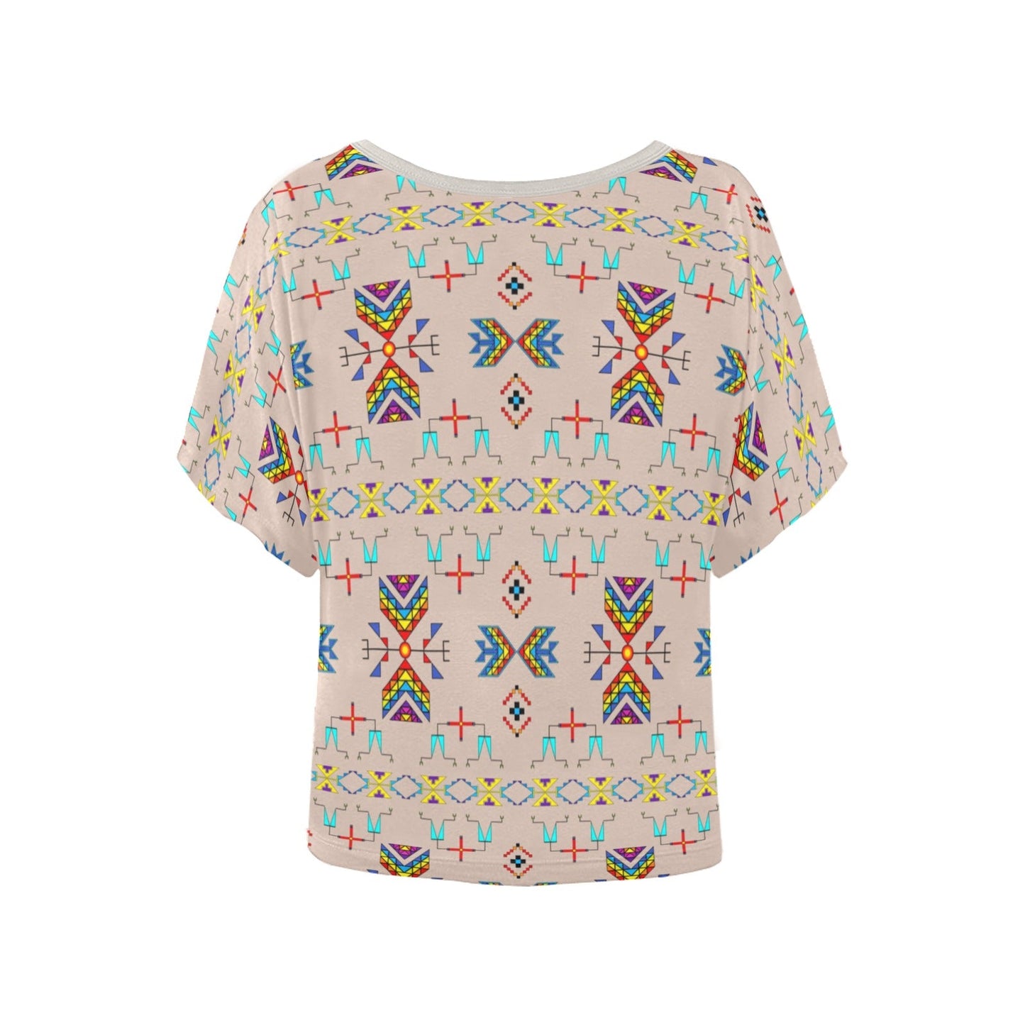 Rainy Chief Rainbow Taupe Women's Batwing-Sleeved Blouse T shirt