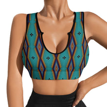 Load image into Gallery viewer, Diamond in the Bluff Turquoise Yoga Top
