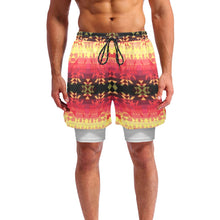 Load image into Gallery viewer, Soleil Fusion Rouge Men&#39;s Sports Shorts with Compression Liner
