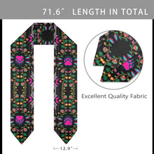 Load image into Gallery viewer, Geometric Floral Fall Black Graduation Stole
