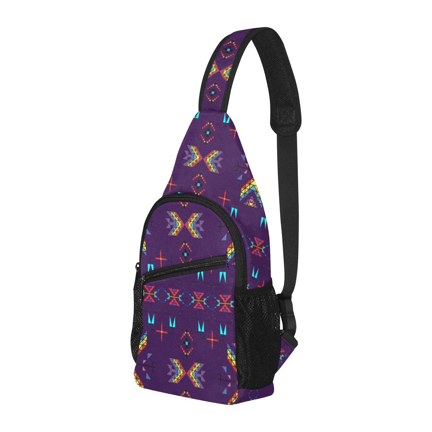 Rainy Chief Rainbow Dark Purple Chest Bag