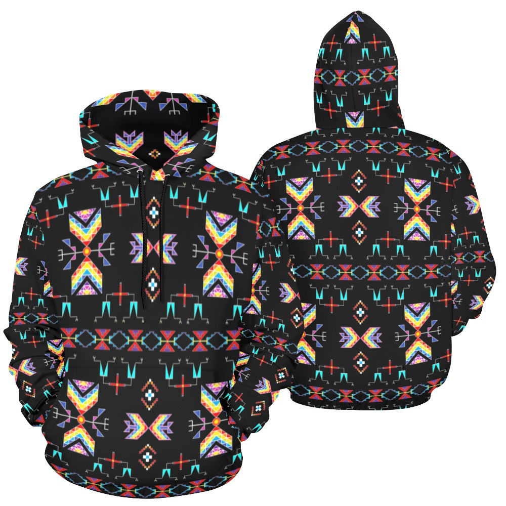 Rainy Chief Rainbow Black Hoodie for Women