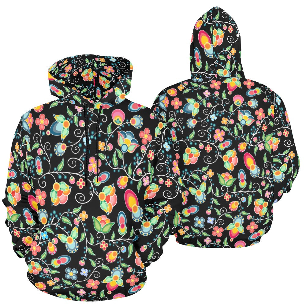 Floral Bounty Black Hoodie for Men