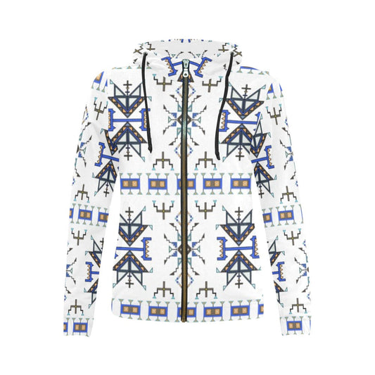 Eagle Strike White Full Zip Hoodie for Women