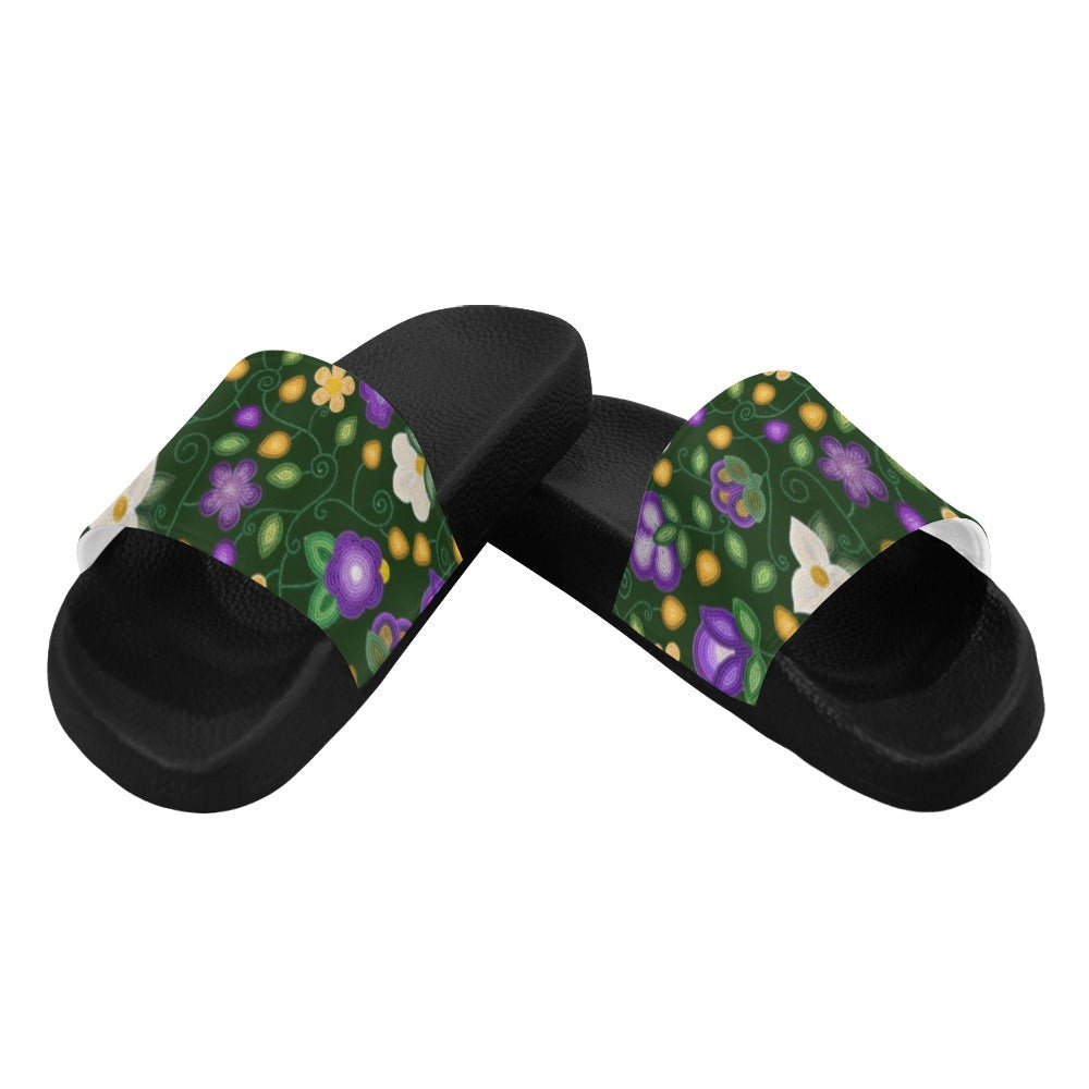 Midnight Moss Bloom Forest Men's Slide Sandals