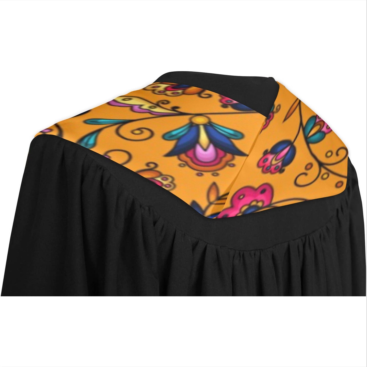 Copper Prairie Petals Orange Graduation Stole