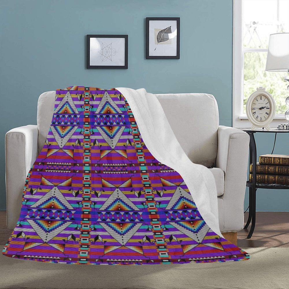 Medicine Blessing Purple X-Large Micro Fleece Blanket
