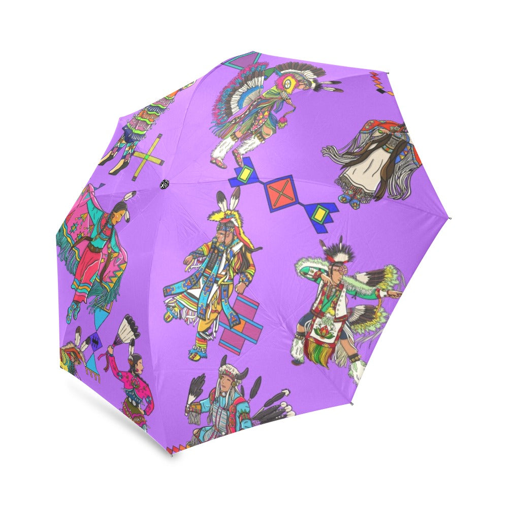 Grand Entry Dancers Purple Foldable Umbrella