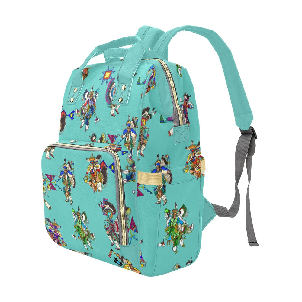 Men's Fancy Dancers Eggshell Blue Multi-Function Diaper Backpack