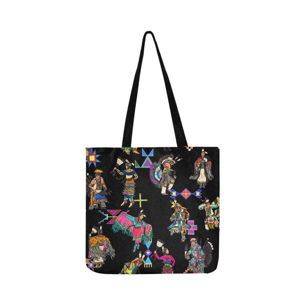 Grand Entry Dancers Black Reusable Shopping Bag