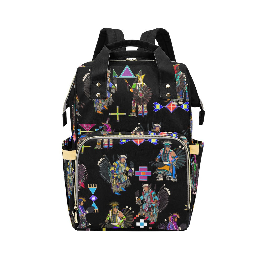 Men's Tradish Dancers Black Multi-Function Diaper Backpack