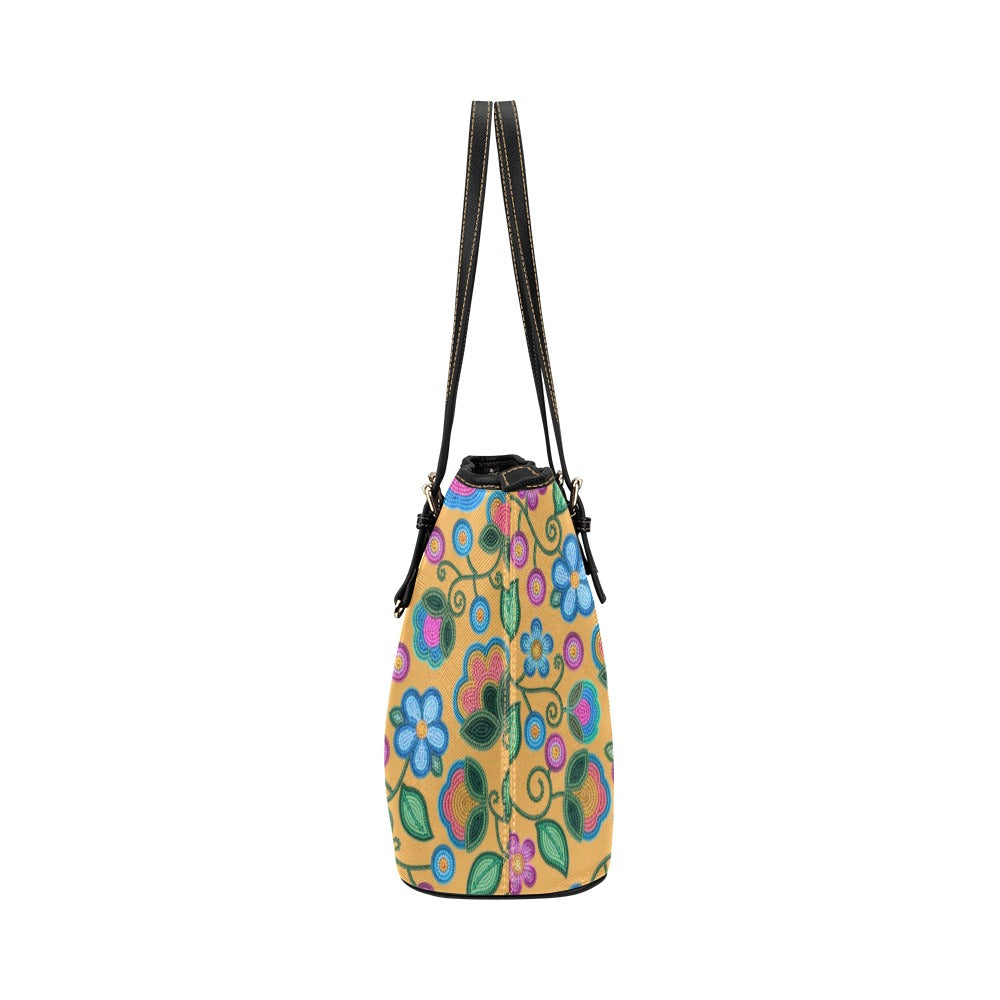 Turquoise Sunbeam Yellow Leather Tote