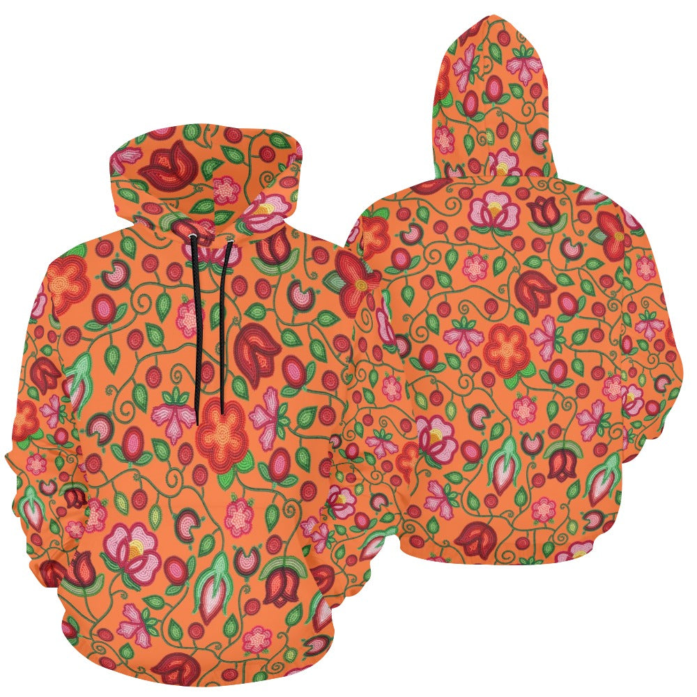 Rose Reverie Orange Hoodie for Women