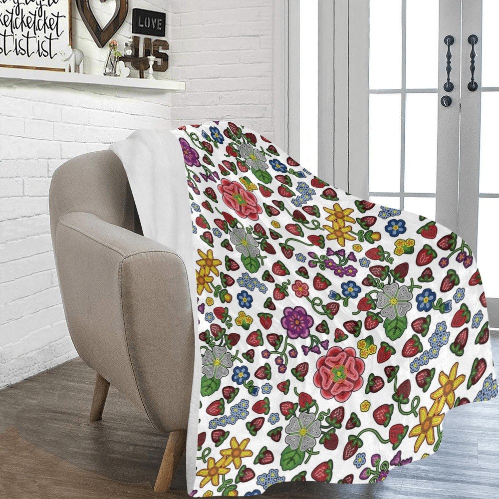 Berry Pop White X-Large Micro Fleece Blanket