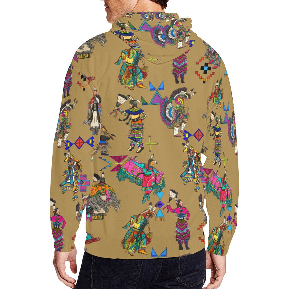 Grand Entry Dancers Earth Men's Zipper Hoodie