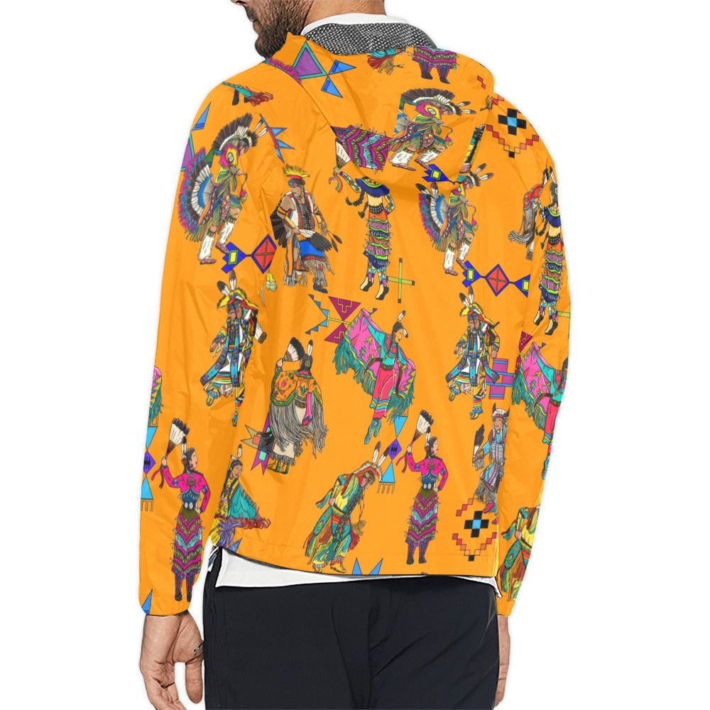 Grand Entry Dancers Orange Men's Windbreaker
