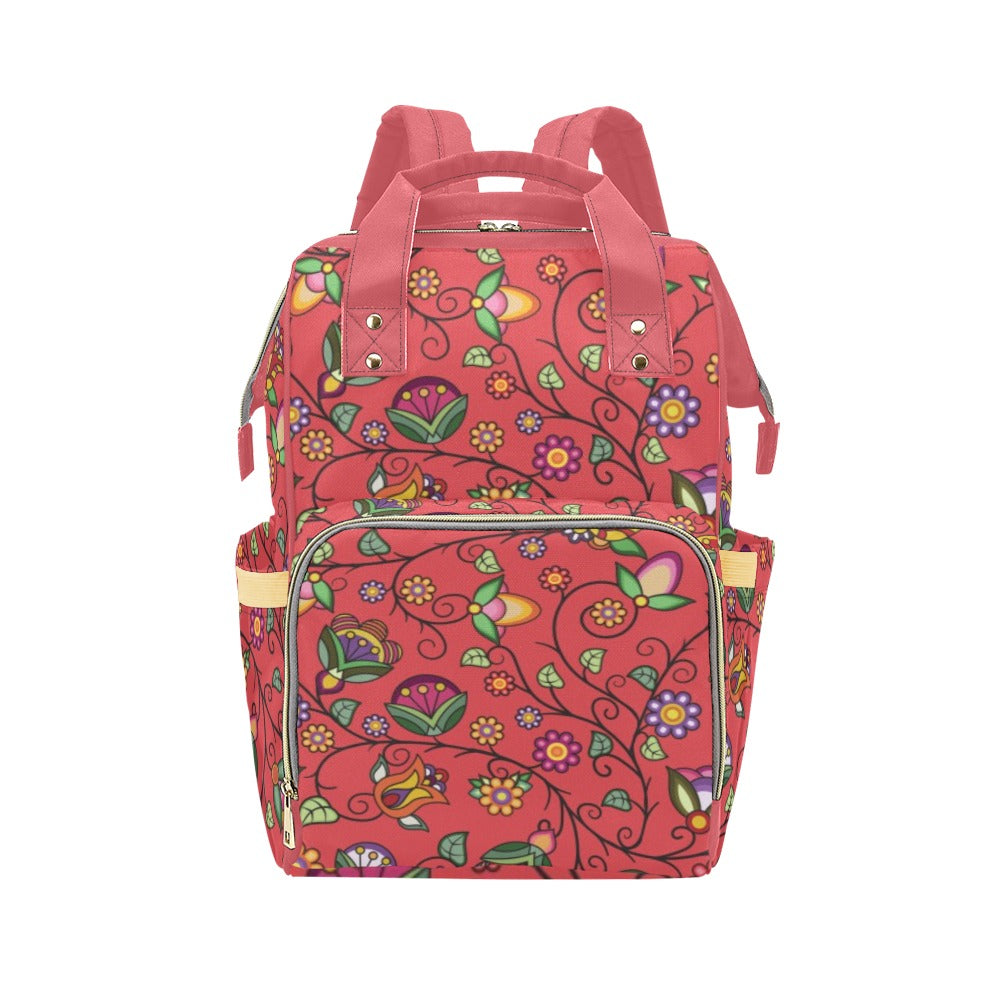 Heartbeat Petals Red Multi-Function Diaper Backpack