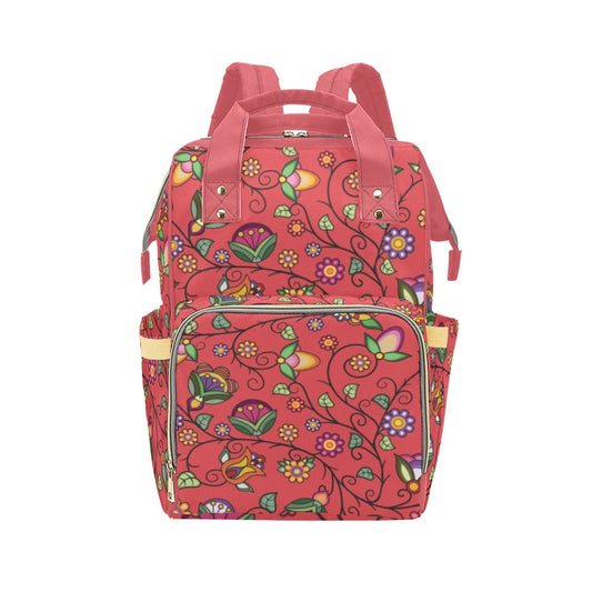 Heartbeat Petals Red Multi-Function Diaper Backpack
