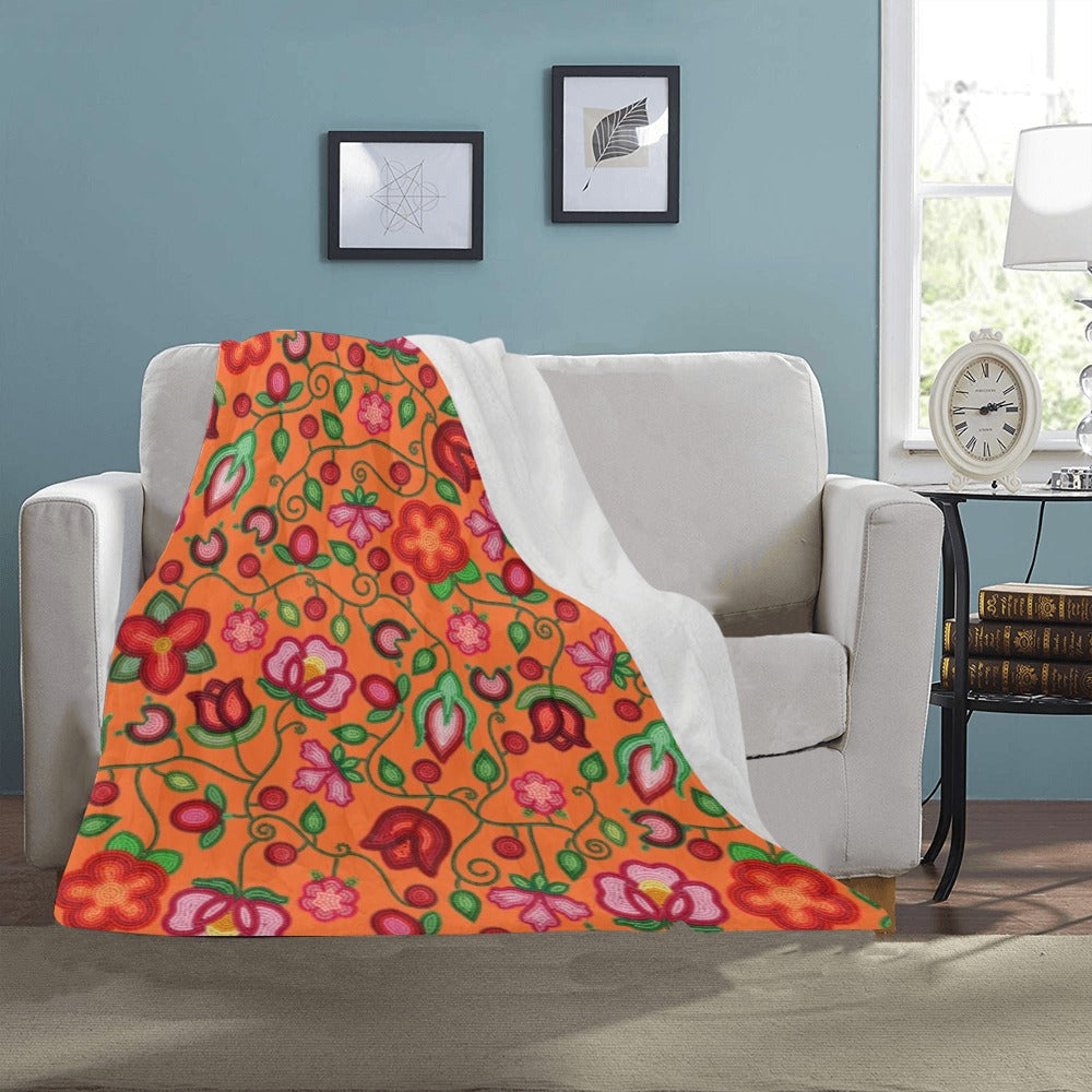 Rose Reverie Orange Ultra-Soft Micro Fleece Blanket 40"x50"