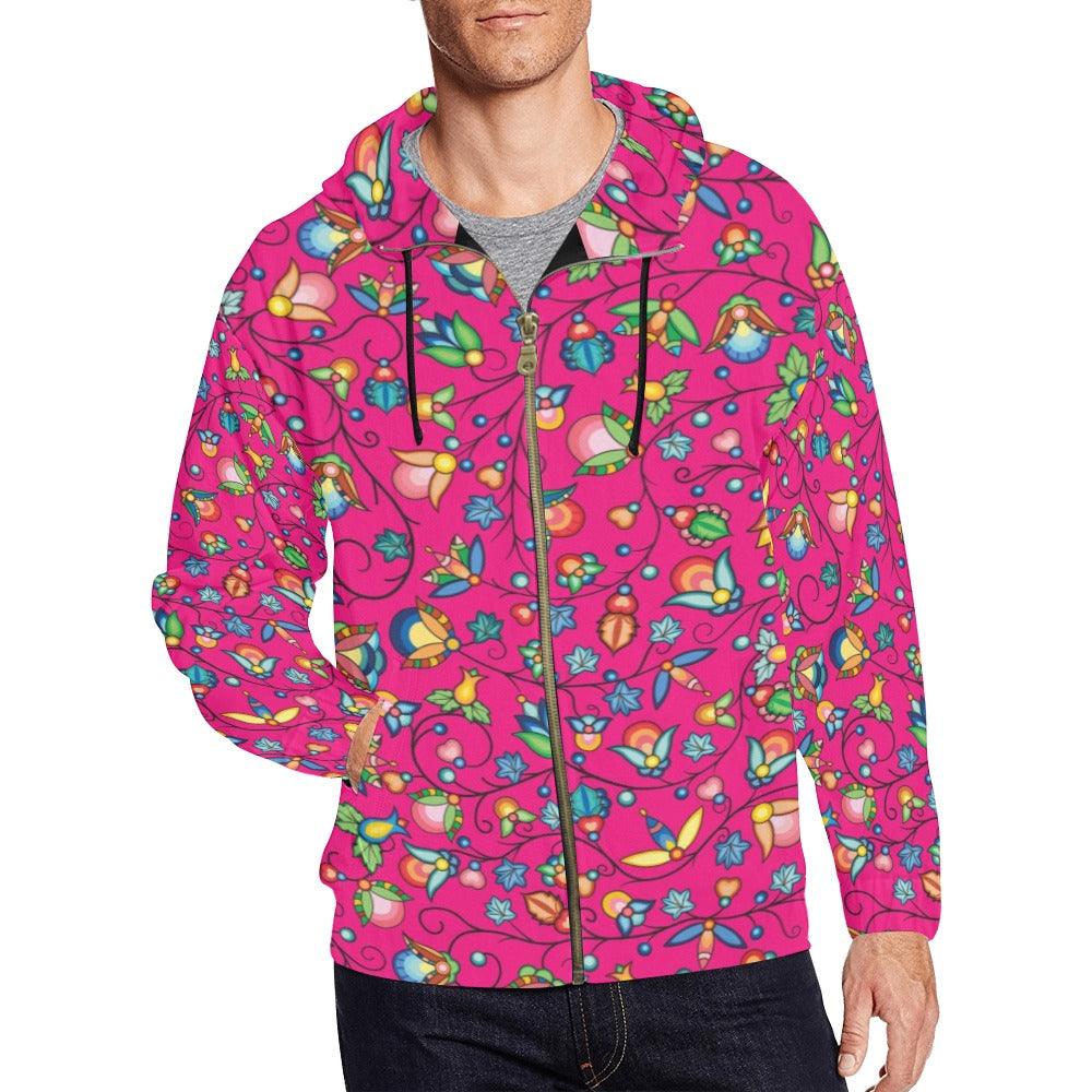 Prairie Plains Spirit Pink Men's Zipper Hoodie