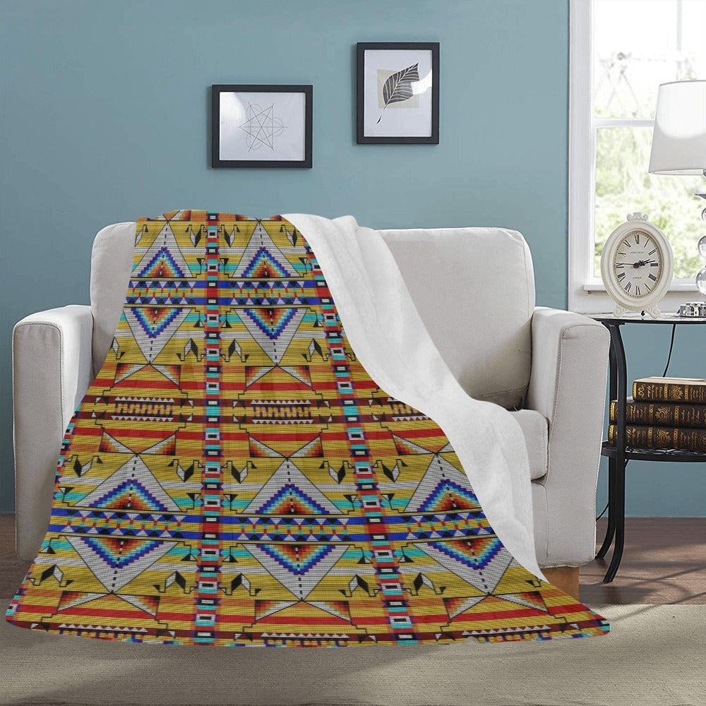 Medicine Blessing Yellow X-Large Micro Fleece Blanket