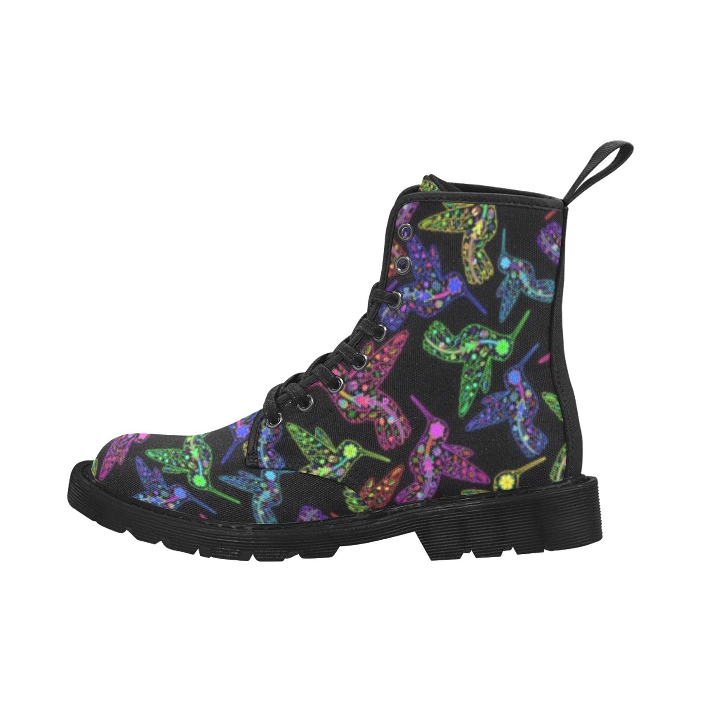 Neon Floral Hummingbirds Boots