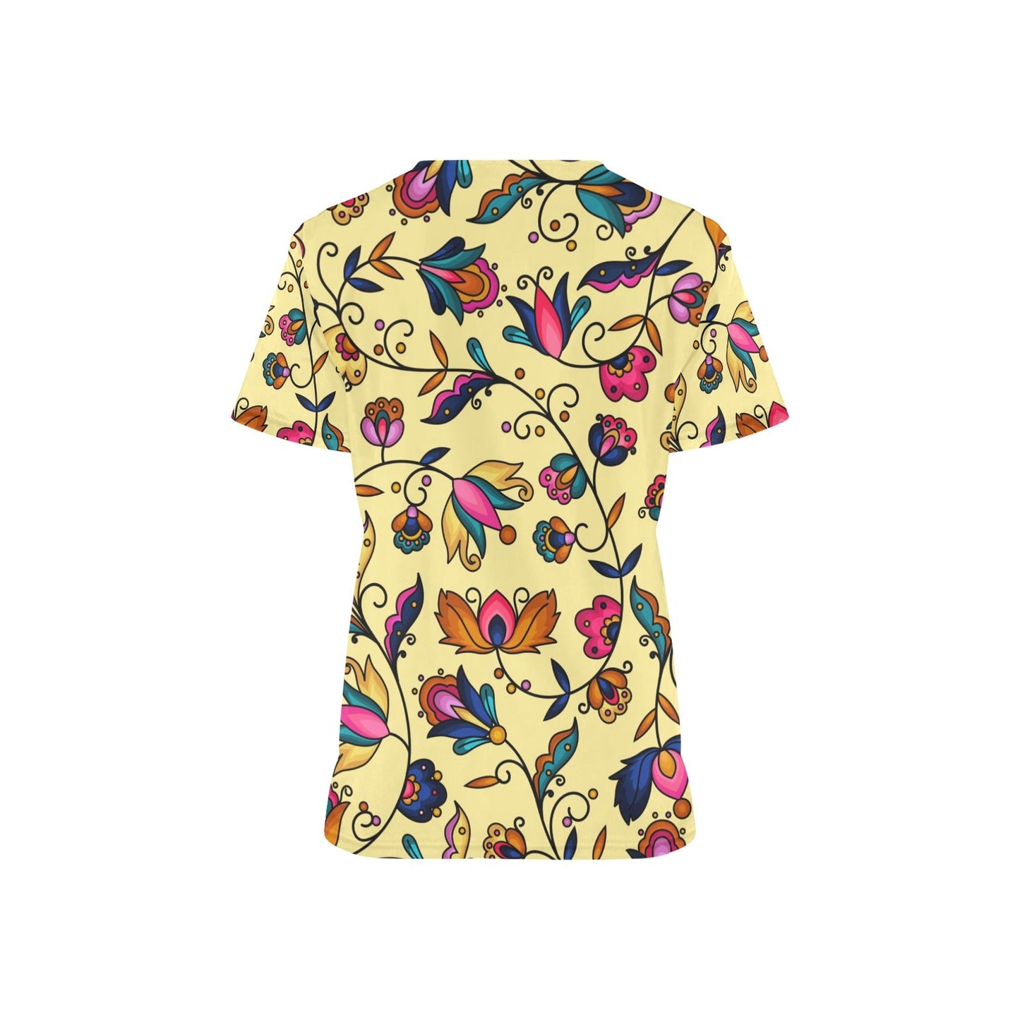Copper Prairie Petals Yellow Scrub Top