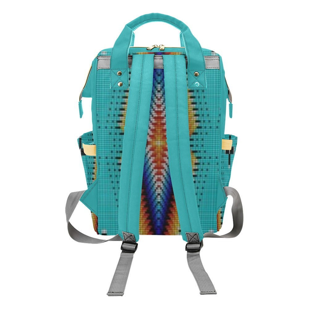 Diamond in the Bluff Turquoise Multi-Function Diaper Backpack/Diaper Bag