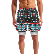 Load image into Gallery viewer, Visions of Peaceful Nights Men&#39;s Sports Shorts with Compression Liner
