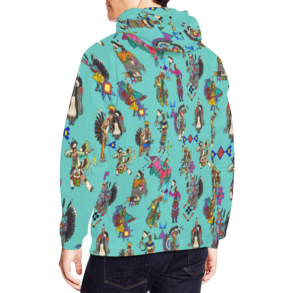Grand Entry Dancers Eggshell Blue Hoodie for Men