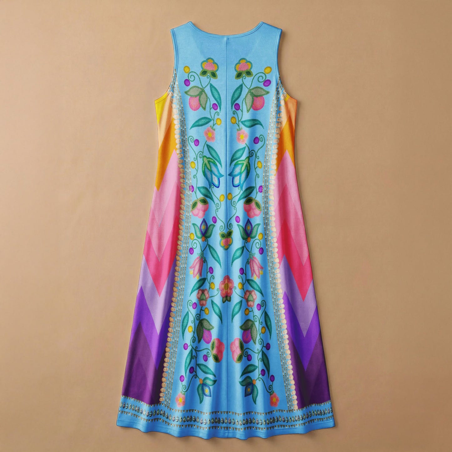 Beaded Offering Turquoise 1 Sleeveless Dress