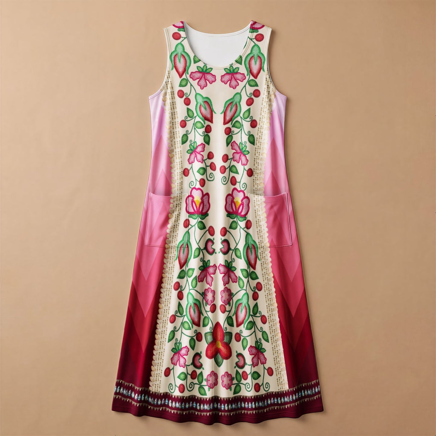 Beaded Offering Cream 1 Sleeveless Dress