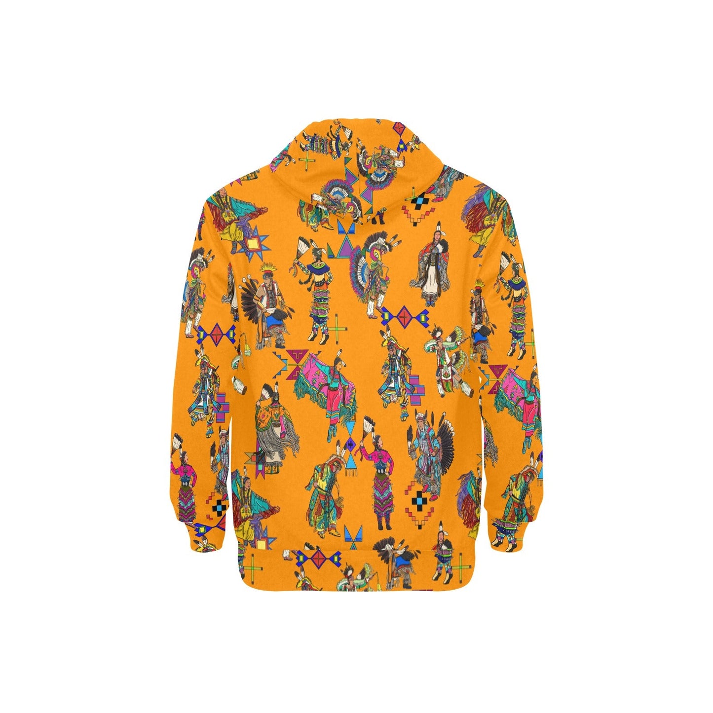 Grand Entry Dancers Orange Men's Long Sleeve Fleece Hoodie