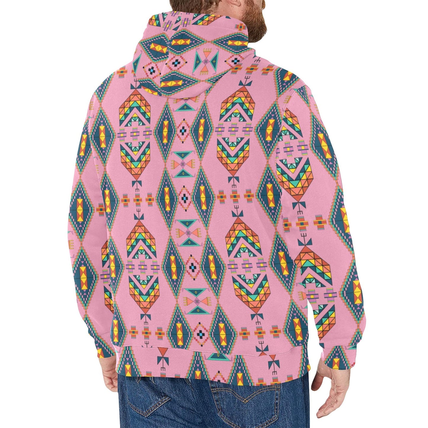 Travois Tipi Dusky Sunset Men's Long Sleeve Fleece Hoodie