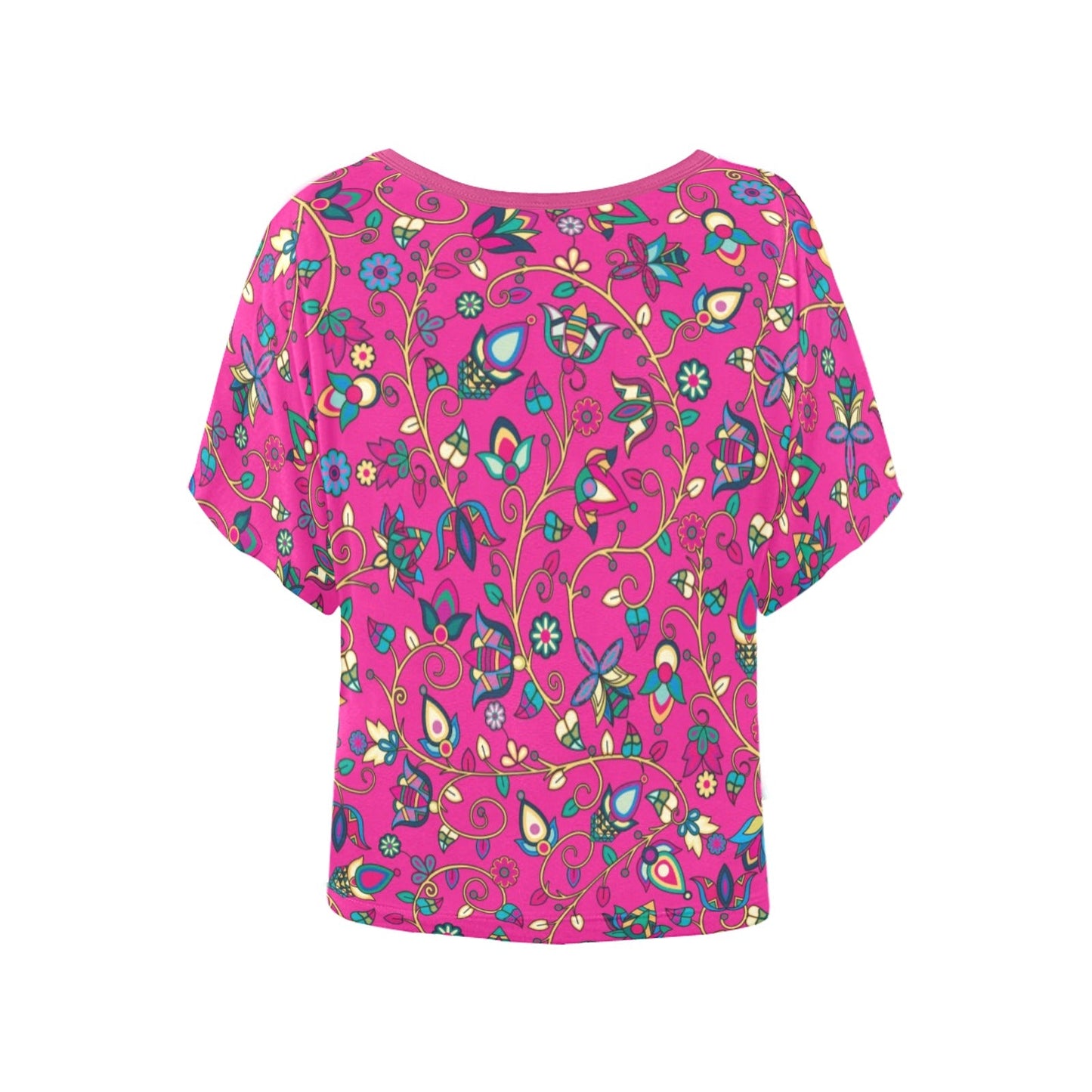 Thorny Path Pink Women's Batwing-Sleeved Blouse T shirt