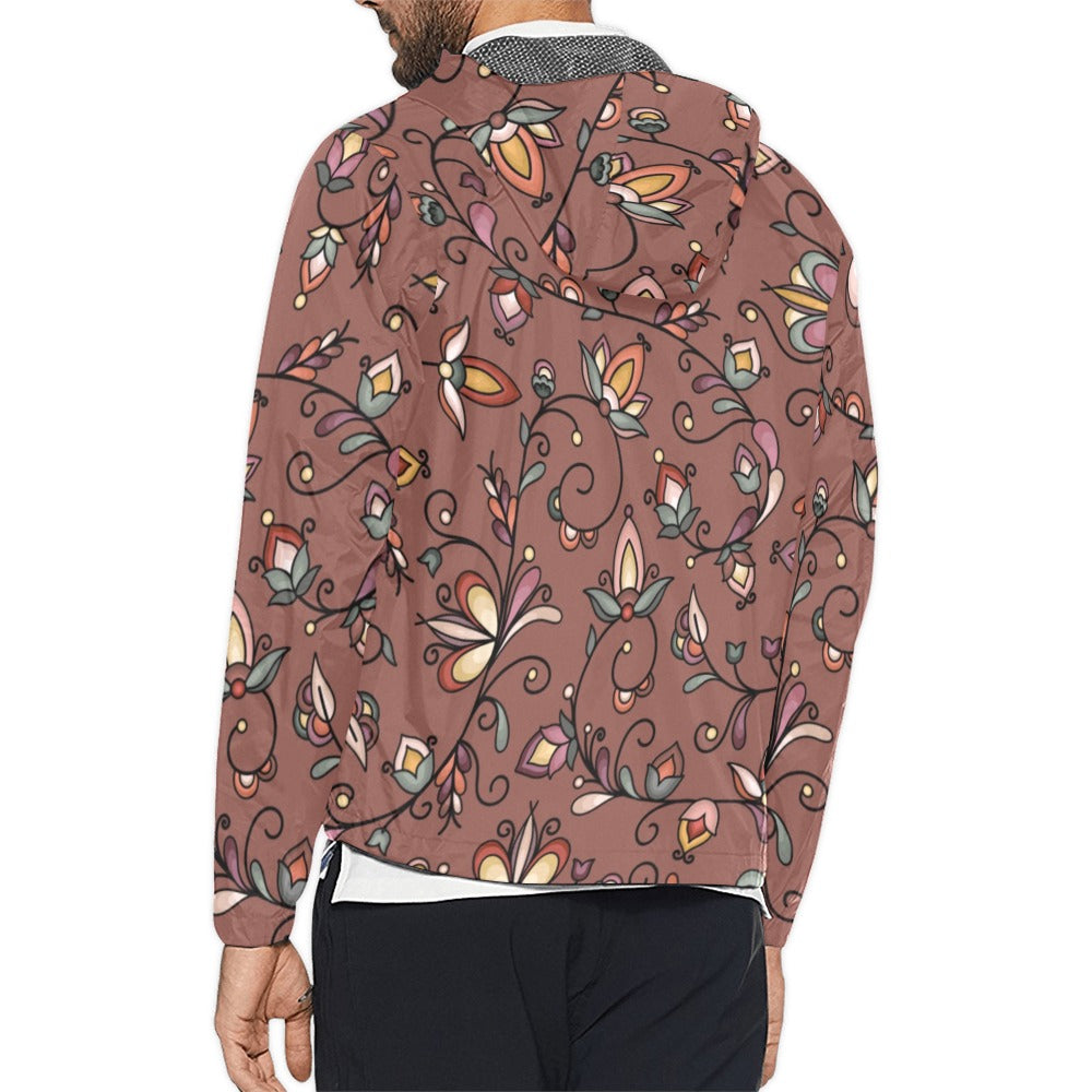 Burnt Sky Petals Brown Men's Windbreaker