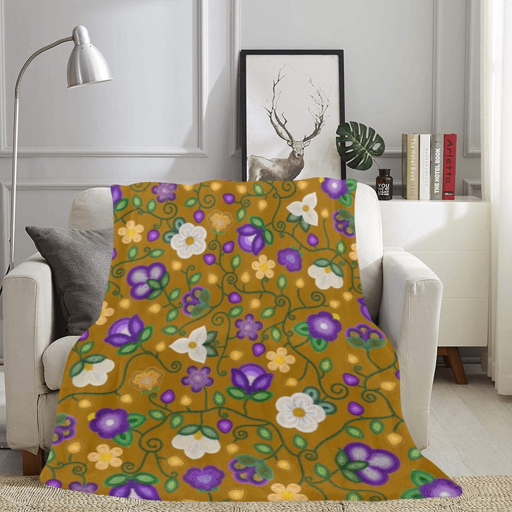 Midnight Moss Bloom Toffee X-Large Micro Fleece Blanket