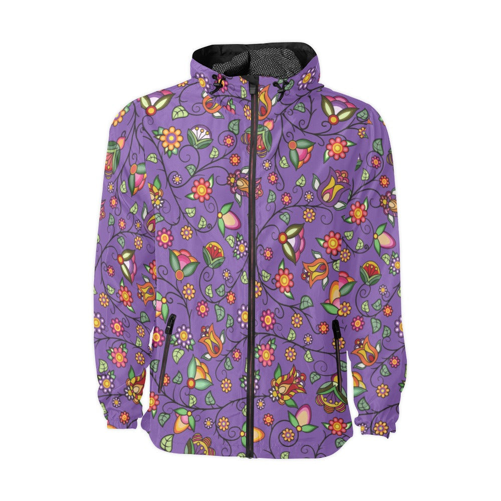 Heartbeat Petals Purple Men's Windbreaker