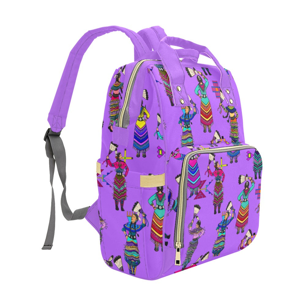 Women's Jingle Dancers Purple Multi-Function Diaper Backpack