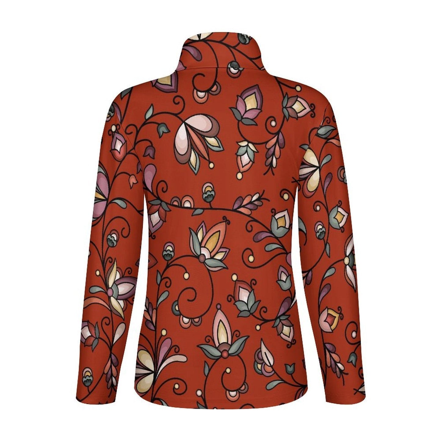 Burnt Sky Petals Red Long Sleeve Yoga Shirt