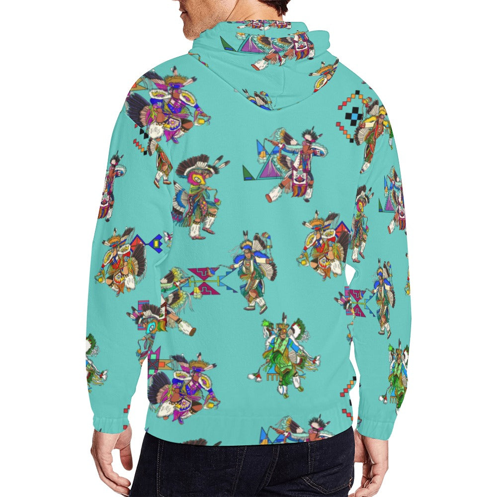 Men's Fancy Dancers Eggshell Blue Men's Zipper Hoodie