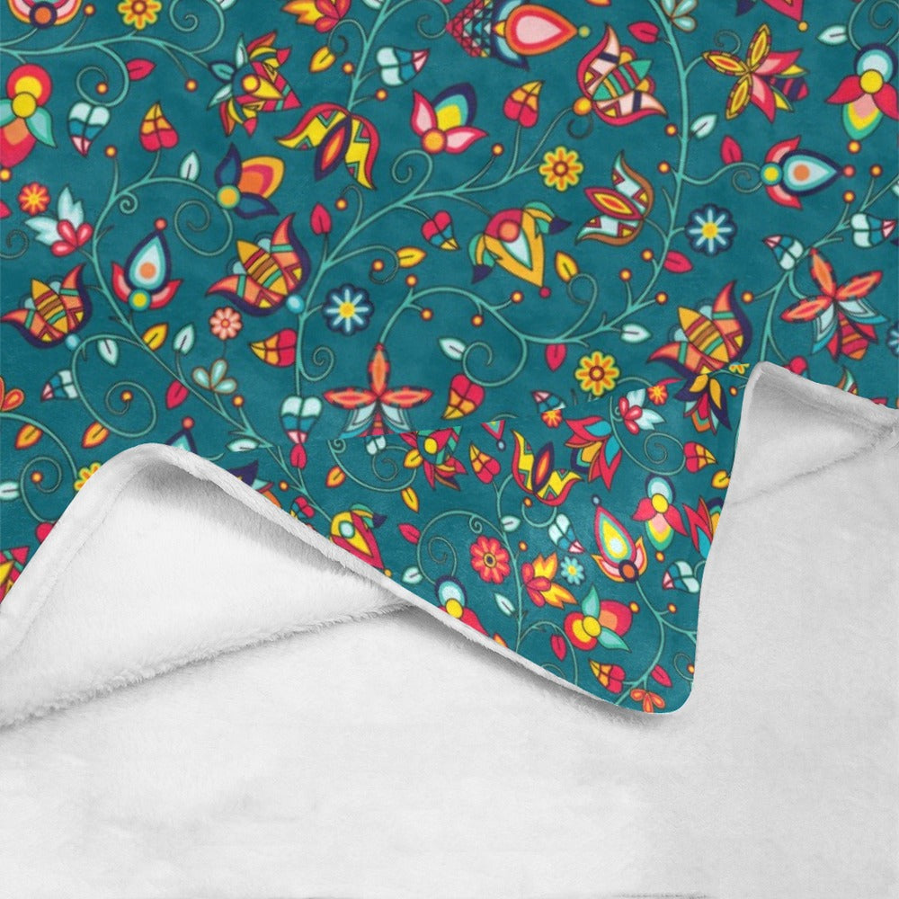 Thorny Path Teal X-Large Micro Fleece Blanket