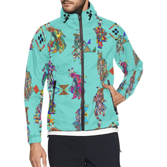 Men's Grass Dancers Eggshell Blue Men's Windbreaker
