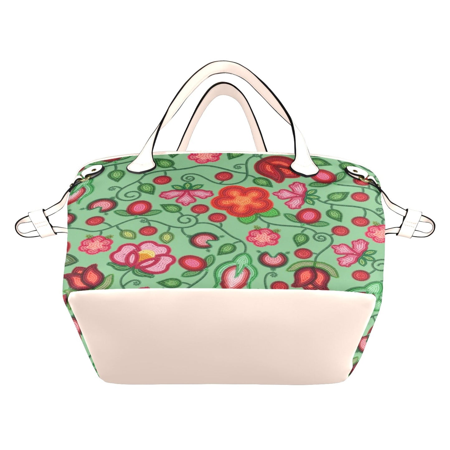 Rose Reverie Green Clover Canvas Tote
