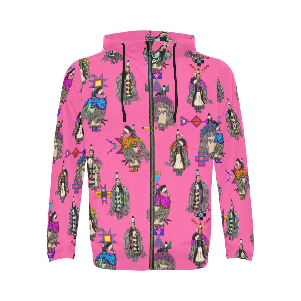 Women's Tradish Dancers Pink Men's Zipper Hoodie
